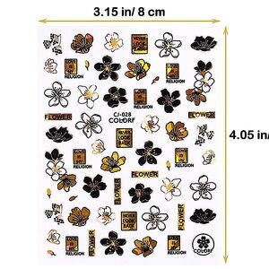 💌 BO/GO$6 Floral Gold Nail Stickers